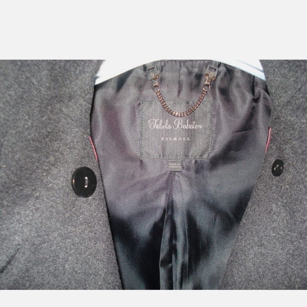 Aritzia T. Babaton Howell Wool Cashmere Double Breast High Collar Peacoat XXS - Picture 11 of 14